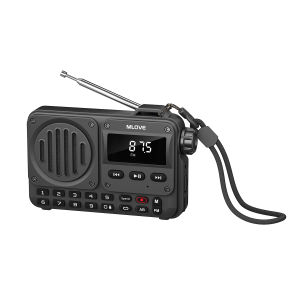 Loa Bluetooth Di Động MLOVE BV800P Màu Đen Có Đài FM Máy Nghe Nhạc MP3 Hỗ Trợ Thẻ USB Thẻ TF Đầu Vào AUX Hệ Thống Âm Thanh Đa Năng Chống Nước