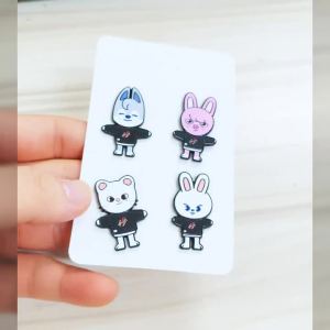 Bandai | 8 Chiếc KPOP Hoạt Hình Hình Động Vật Men Chân Trâm Bộ Sưu Tập Thổ Cẩm Trang Trí Túi Ba Lô Phụ Kiện Dành Cho Người Hâm Mộ Quà Tặng Sinh Nhật