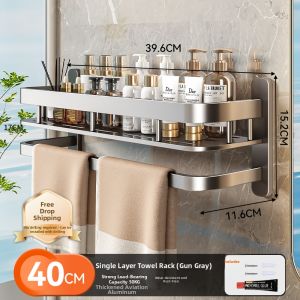 Baihan | Wall-mounted Bathroom Storage Rack No Drilling