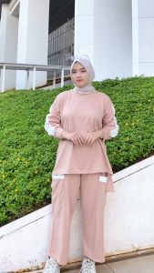 Setelan Senam Wanita Muslim Olahraga JUMBO L XL XXL SETCEL NARA
