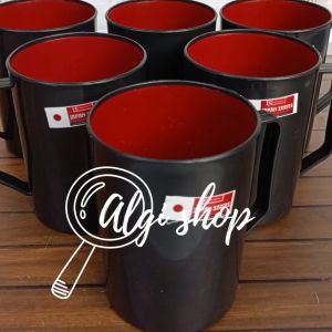 6Pcs (Gratis sndok) Gelas Minum Japan plastic tebal anti pecah bebas BPA