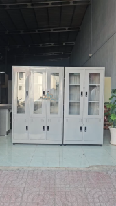 Tủ hồ sơ văn phòng bằng sắt có kính | Dễ vệ sinh lưu trữ tài liệu an toàn – vận chuyển nhanh