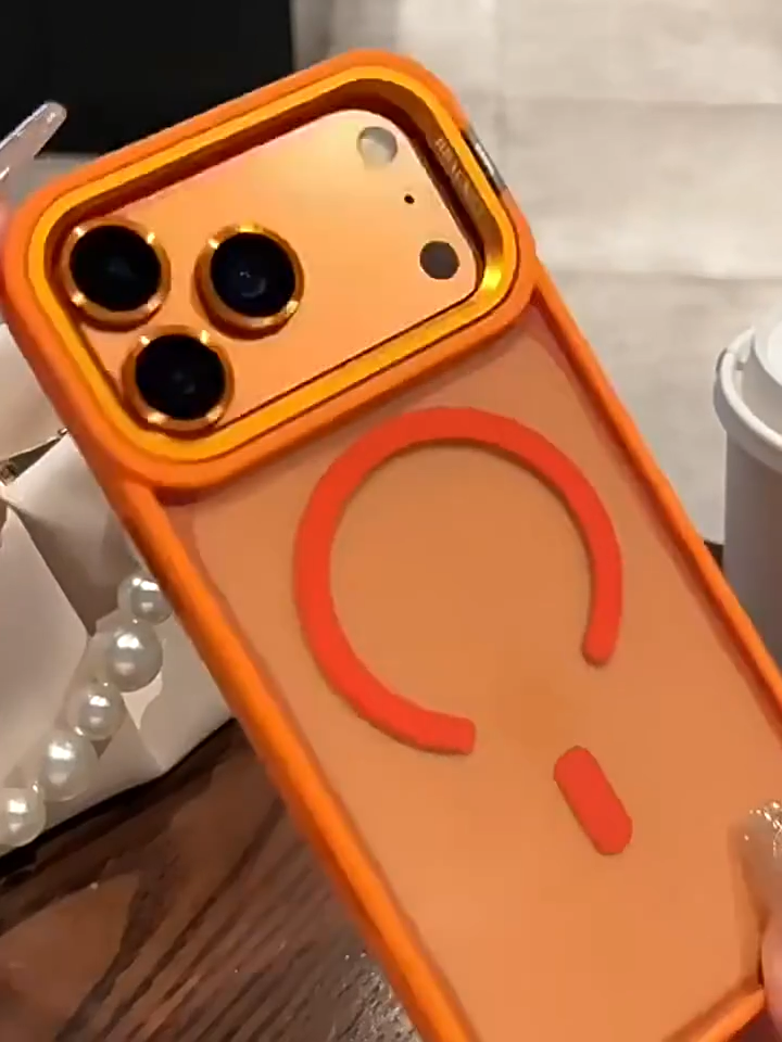 Ready stok Behel transparan case for iPhone 17 Pro max metal lens stand protector shockproof cover