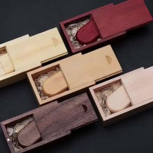 JASTER USB Flash Drive 128GB Wooden Box Pen Drive 64GB 32GB 16GB Creative Business Gifts Memory Stick Pendrive 8GB 4GB U Disk