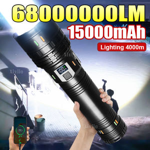 6800000LM High Power LED Flashlight Most Powerful Tactical Torch 15000mah Rechargeable Flashlight Outdoor Portable Handheld Lamp