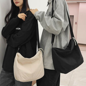 Large Capacity Canvas Slant Bag Mens Commuter Messenger Bag Casual Leisure Backpack Single Shoulder Bag for Students