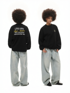 Loopsoon | Creative Two-color Print Long Sleeve T-shirt