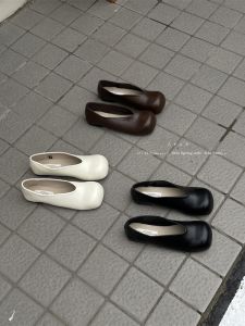 รองเท้าส้นแบนแบบสวมสำหรับผู้หญิงในช่วงฤดูใบไม้ร่วงและฤดูหนาวแบบสวมสบายสไตล์เกาหลีแบบลำลองสำหรับใส่ในชีวิตประจำวัน