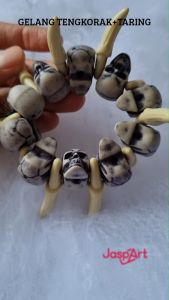 Gelang Tangan Aksen Kepala Tengkorak Gelang Tengkorak Taring Gelang Halloween Gelang Unik