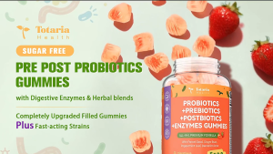 [Ready Stock] Totaria Sugar Free Probiotic Gummies 5-in-1 with Prebiotics & Postbiotics - 36 Strains for Slimming Gut Health & Digestion - 60 Vegan Gummies