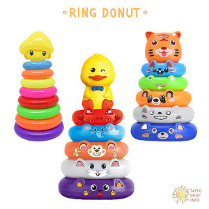 TAIYO Ring Donut Donat Stacking Bayi Anak Sanrio Plastik Susun Basic Motorik Sensory Animal Mainan