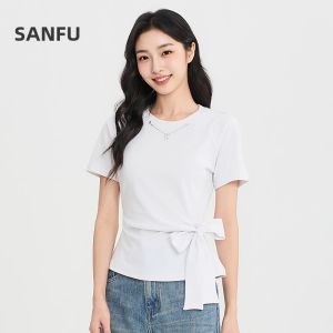 SANFU | Summer New Elegant Slim Fit Bow Tie T-shirt