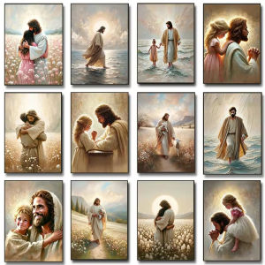 BILIBILI | DIY Oil Painting By Numbers Kits Jesus with Woman Christian Paint with NumbersHome Decor Wall Art Perfect Gift