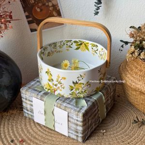 Ceramic Flower Butterfly Handheld Basket