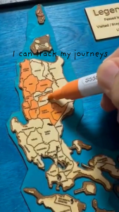 KrigKrafts Solihiya Designed Framed Philippine Travel Map