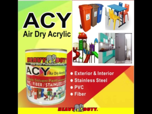5L ACY Air Dry Acrylic / PVC / FIBER / STAINLESS STEEL / EXTERIOR & INTERIOR /  HEAVY DUTY / (3-3) 48 EPOXY PROTECTIVE COLOUR