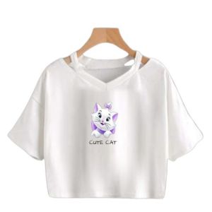 T-SHIRT KAOS CROP TOP  ANAK PEREMPUAN USIA 4-12 THN