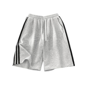 Quần Short Cotton Sọc Màu Khối Cỡ Lớn Cho Nam Mùa Hè Thường Ngày Quần Dài Năm Điểm Rộng Rãi Thoải Mái Thoáng Khí