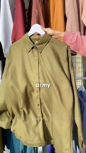 Atasan Wanita Kemeja Lengan Panjang Kasual Basic Shakilla Twill