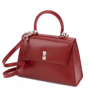 Venof Red Wedding Bridal Bag Genuine Cowhide Crossbody Shoulder Bag Small Niche Market Handbag Lock Buckle Casual Style