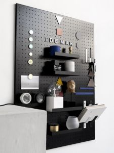 Oroliving Hole Board Storage Rack Accessories Desk Miscellaneous Storage Wall Mounted Shelf No Drilling Required Organizer