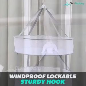 Gray Edging Drying Basket Double-folding Net Pocket
