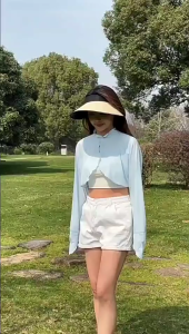 เสื้อผ้ากันแดดสำหรับผู้หญิง ผ้าคลุมกันแดดผ้าไหมน้ำแข็งเนื้อบางเบาสำหรับฤดูร้อน ระบายอากาศได้ดี ป้องกันรังสียูวี เย็นสบาย