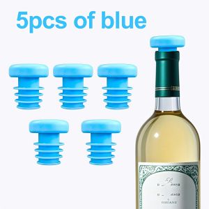 Colored Rubber Wine Bottle Stopper New Threaded Silicone Bottle Stopper for Oil and Wine Bottles 5 Colors Available