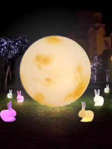 Modern Simplicity Moon Lamp Outdoor Landscape Courtyard Lighting Decorative Eight Major Planets Floor Lamp Creative Suspension Lamp