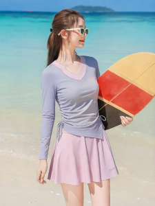 XTEP | Conservative Slimming Long Sleeve Womens Separates Swimsuit