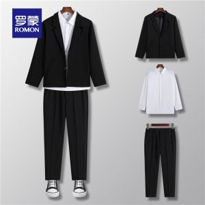 ROMON | Romon Casual Suit Set Spring Autumn New High Fashion Single-Breasted Jacket Youth Trendy Brand Formal Western Wear