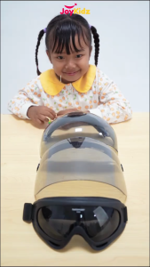 Hijmuku Helm Bogo Anak Polos Retro Kacamata Pororo 2 3 4 5 6 Tahun Cewek Cowok Lucu Packing Kardus