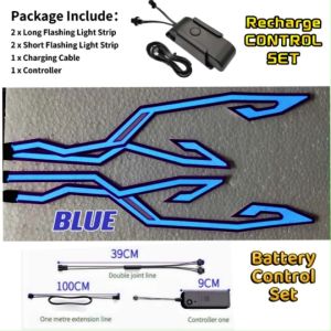 RECHARGEABLE Full Face Helmet Light Strip LED Helmet LED Strip Helmet Night Riding Signal Flashing Sticker Helmet Decoration