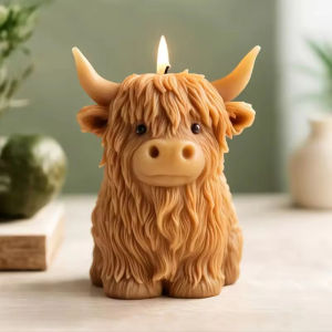 Highland Cow Shaped Silicone Candle Mold Reusable Animal Plaster Resin Crafts Mould for DIY Handmade Candles