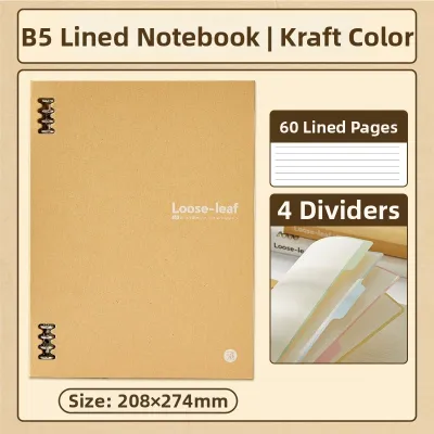 SANNIANERBAN | Cartoon Food Pattern A5 Detachable Ring Binder Notebooks