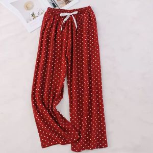 Loose Cotton Silk Sleepwear Womens Summer Artificial Cotton Beach Pants Home Clothes Long Pants Spring Autumn Season