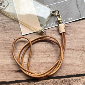 Rope Hang Mobile Cord Handmade Lanyards Genuine Leather Keychain Lanyard Crossbody Smartphone Strap Vintage Phone Accessories