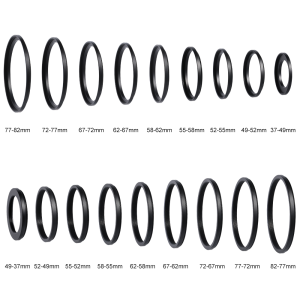 K&F CONCEPT Camera Lens Filter Ring Adapter Set 18-in-1 Filter Ring Adapter Metal Stepping Rings Kit (9pcs Step Up Ring Set + 9pcs Step Down Ring Set)