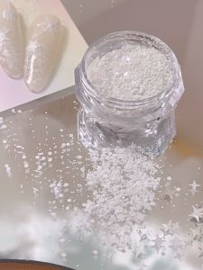 Pinkmolly Nail Art Snow Powder Sequin Winter Nail Art Style DIY Nail Mixed Sequin Material Package