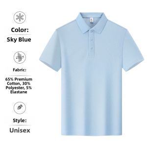 Custom Embroidered Logo Ice Silk Seamless Summer Polo Shirt