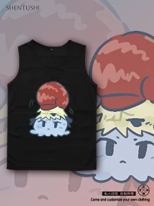 BangDream Ave Mujica Mens Sleeveless T-Shirt Wooden Box Pattern Casual Summer Fashion Moisture Absorbent Breathable Polyester