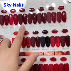 JYS 20 สี ชุดยาทาเล็บ Red Series แผนภูมิแสดงสีฟรี(JIAO YAN SHE)เนื้อเนียนมาก ความอิ่มตัวสูง