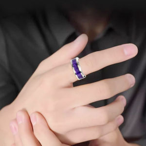 C.three Men Titanium Steel Ring Hip-hop Style Ring Trendy High-end Ring