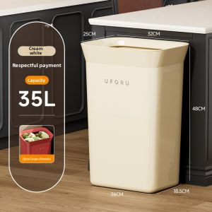 CHUMX | Attractive Living Room & Kitchen Trash Bin With Lid Mobile High Leg