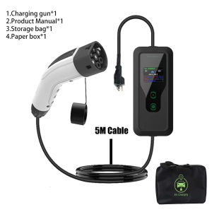 WUFEN For Mexico NAME 5-15 PLug EV Portable Charger 3.5m/5m Type2 Plug Connector 16A 1P 1.76KW Type2 for GEELY VoLvo EVSE Car