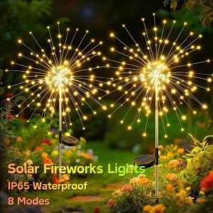 60/120/200 LED Solar Firework Lights Garden Decoration Fairy Lights Waterproof Outdoor Lawn Lamp Garden Landscape Lighting
