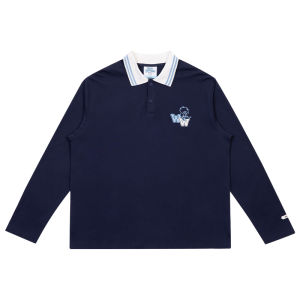 Collaboration Edition BEASTER Pattern Embroidery Color Block Polo Shirt Trendy Versatile Womens Top Cotton Polyester Blend Short Sleeve