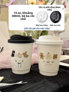MEIQILI | Cốc Giấy Dùng Một Lần Chống Nóng Có Nắp cho Cà Phê và Đồ Uống Nóng