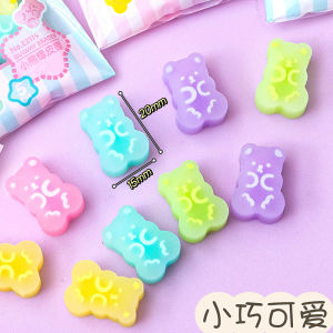 🍬New Gummy Bear🍬Student Eraser Sets Soft and Cute Eraser Sets Dopamine-Color Erasers Gummy Bear Erasers Color Changing Bear Eraser Cartoon Creative Student Tools Debris Free Small Eraser Sets