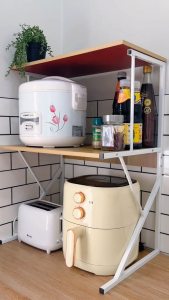 OKK ชั้นวางไมโครเวฟ ไมโครเวฟชั้นวาง ชั้นวางในครัวชั้นวางเตาอบไมโครเวฟ ชั้นวางเตาอบ รูปร่าง Z/H/U/Kชั้นไม้วางของ 2/3 ชั้น ชั้นวางไมโครเวฟในครัว - Lazada